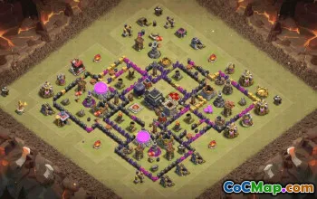 town hall 9, trophy/war base layout #35456