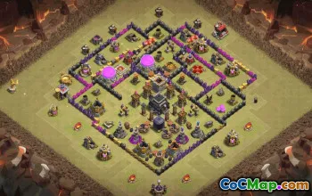 town hall 9, trophy/war base layout #35464