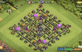 town hall 9, trophy/war base layout #35490