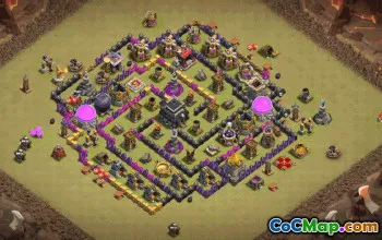 town hall 9, trophy/war base layout #35574