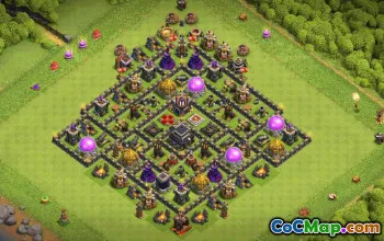 town hall 9, trophy/war base layout #35600