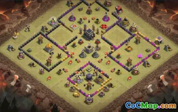 town hall 9, trophy/war base layout #35613