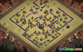 town hall 9, trophy/war base layout #35615