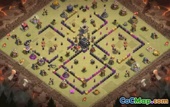 town hall 9, trophy/war base layout #35618