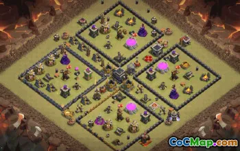 town hall 9, trophy/war base layout #35646
