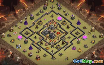 town hall 9, trophy/war base layout #35650