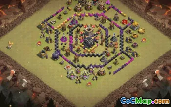 Top Town Hall 9 Base Layout with Copy Link #35709