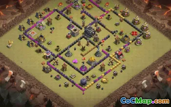 town hall 9, trophy/war base layout #35710