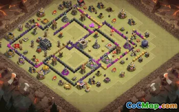 town hall 9, trophy/war base layout #35716