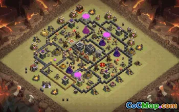 town hall 9, trophy/war base layout #35733