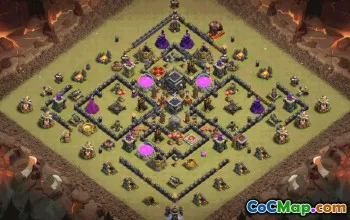 town hall 9, trophy/war base layout #35735
