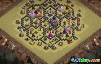 town hall 9, trophy/war base layout #35811