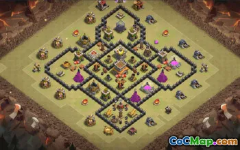 town hall 9, trophy/war base layout #35887