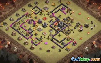 town hall 9, trophy/war base layout #35918
