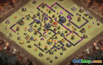 town hall 9, trophy/war base layout #35921