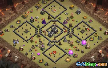 town hall 9, trophy/war base layout #35942