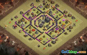 town hall 9, trophy/war base layout #36012