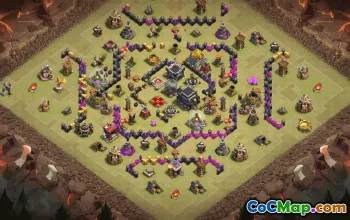 town hall 9, trophy/war base layout #36013
