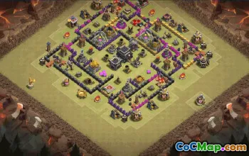 town hall 9, trophy/war base layout #36016