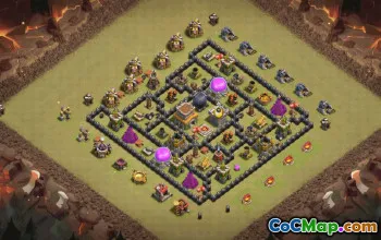 town hall 9, trophy/war base layout #36037