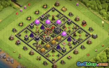 town hall 9, trophy/war base layout #36055