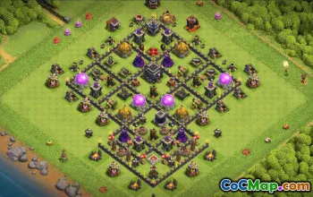 town hall 9, trophy/war base layout #36086