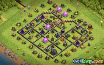 town hall 9, trophy/war base layout #36100