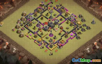 town hall 9, trophy/war base layout #36133