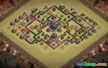 town hall 9, trophy/war base layout #36138