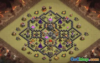 town hall 9, trophy/war base layout #36140