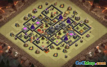 town hall 9, trophy/war base layout #36144