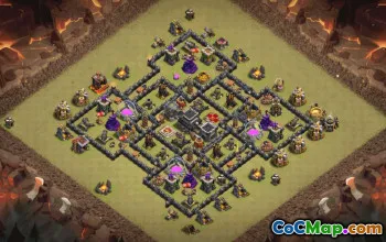 town hall 9, trophy/war base layout #36145