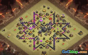 town hall 9, trophy/war base layout #36185