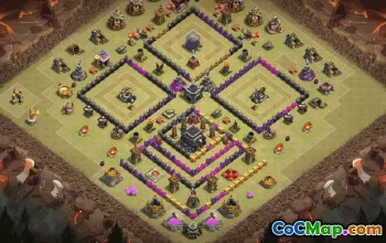 Top Town Hall 9 Base Layout for Clash of Clans #36189