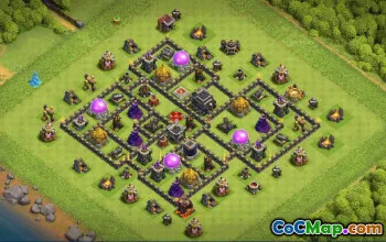 town hall 9, trophy/war base layout #36227