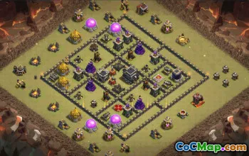 town hall 9, trophy/war base layout #36235