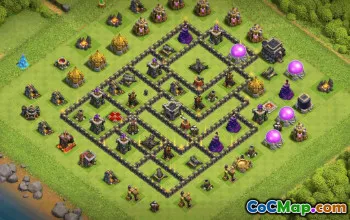 town hall 9, trophy/war base layout #36237