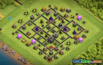 town hall 9, trophy/war base layout #36240