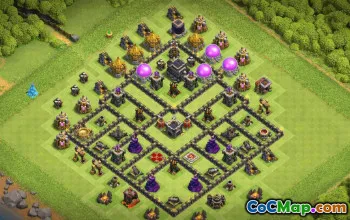 town hall 9, trophy/war base layout #36241