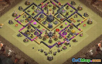town hall 9, trophy/war base layout #36256
