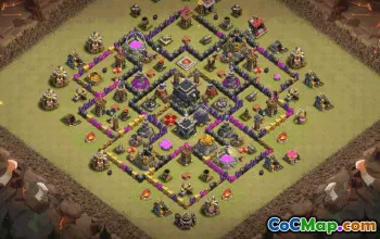 town hall 9, trophy/war base layout #36298
