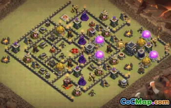 town hall 9, trophy/war base layout #36314