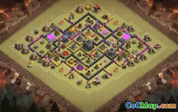 town hall 9, trophy/war base layout #36364
