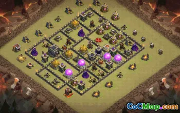 town hall 9, trophy/war base layout #36451