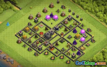 town hall 9, trophy/war base layout #36452
