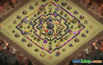 town hall 9, trophy/war base layout #36496