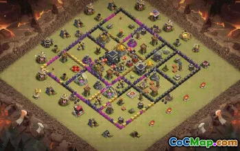 town hall 9, trophy/war base layout #36563