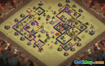 town hall 9, trophy/war base layout #36569
