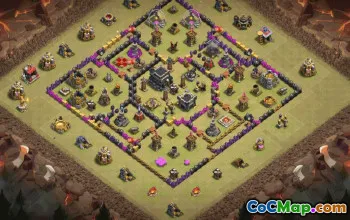 town hall 9, trophy/war base layout #36673