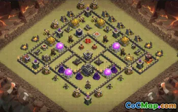 town hall 9, trophy/war base layout #37184